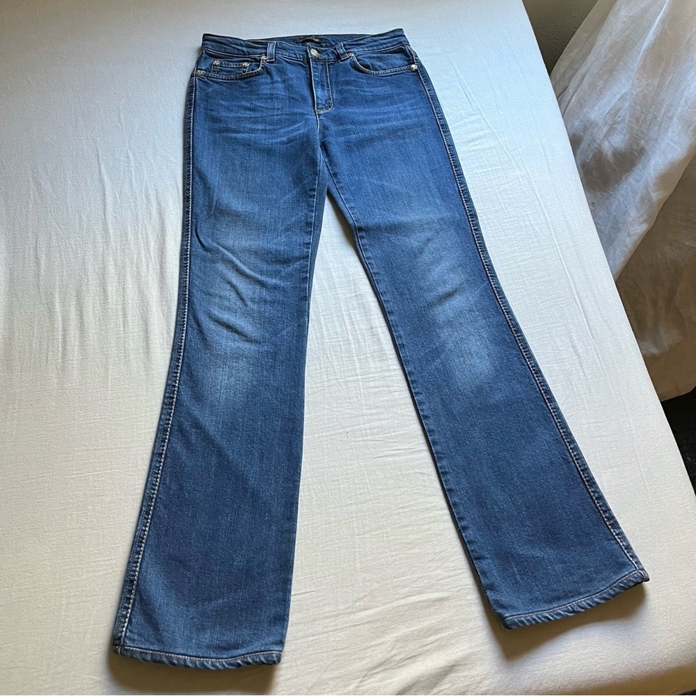 Roberto Cavalli medium blue‎ denim boot cut flare low rise jeans